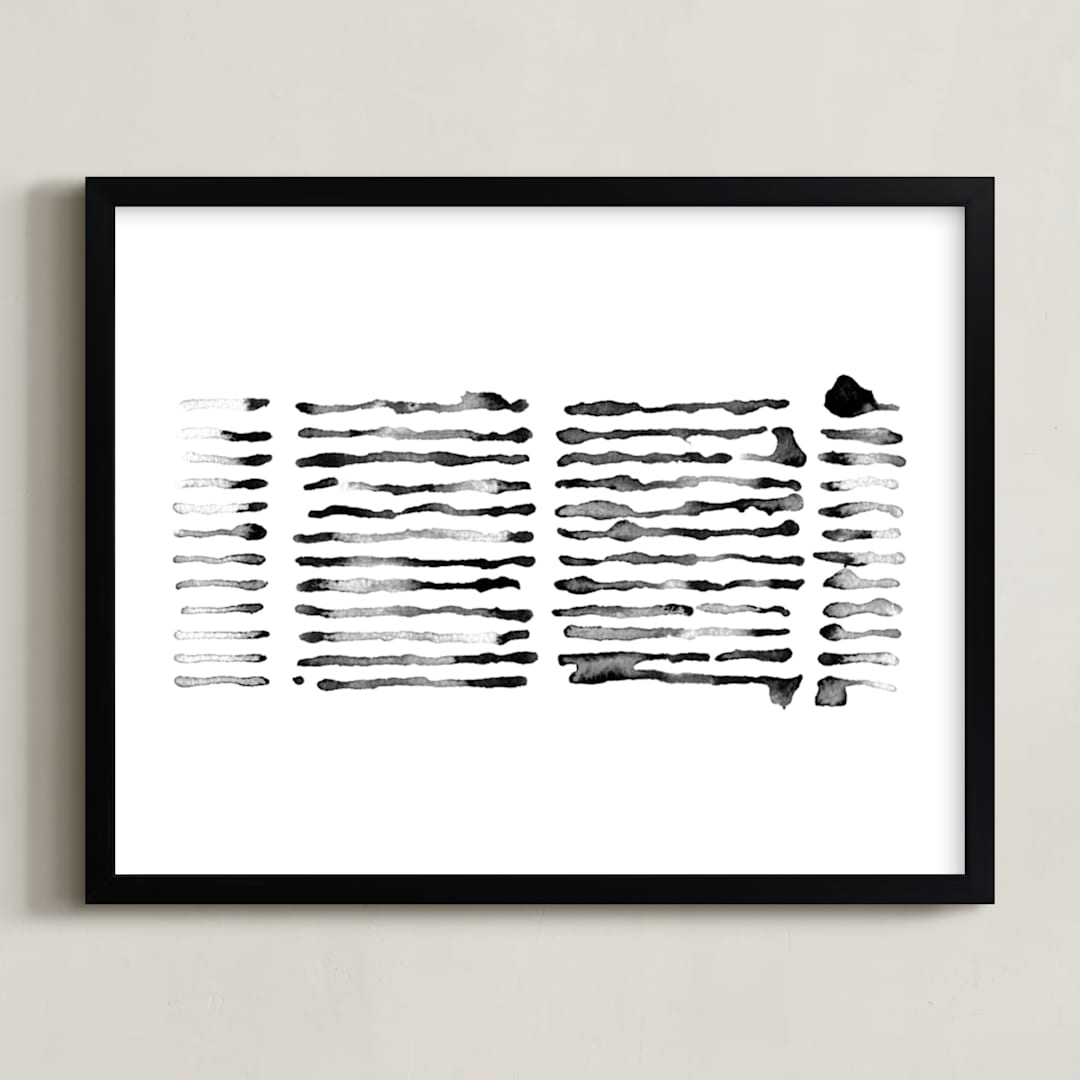 "Invisible Ink" - Art Print in Charc by Stephanie Nowotarski - Framed