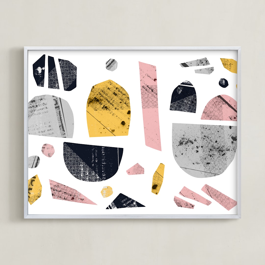 "Boats on a river" - Art Print in light and fun by Susanne Kasielke - Framed