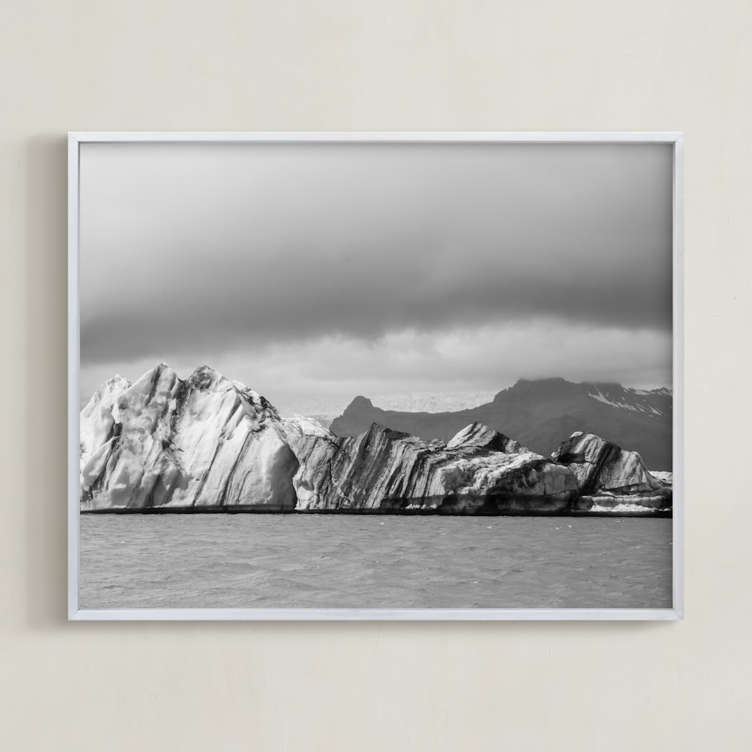 "form of ice #2 " - Art Print in sliver grey by Van Tsao - Framed