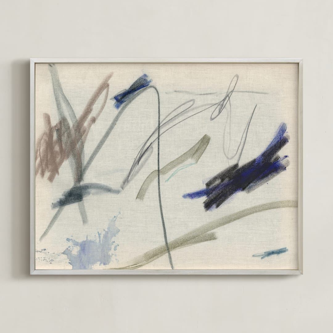 "Lines" - Art Print in Canvas by Lauren Packard - Framed