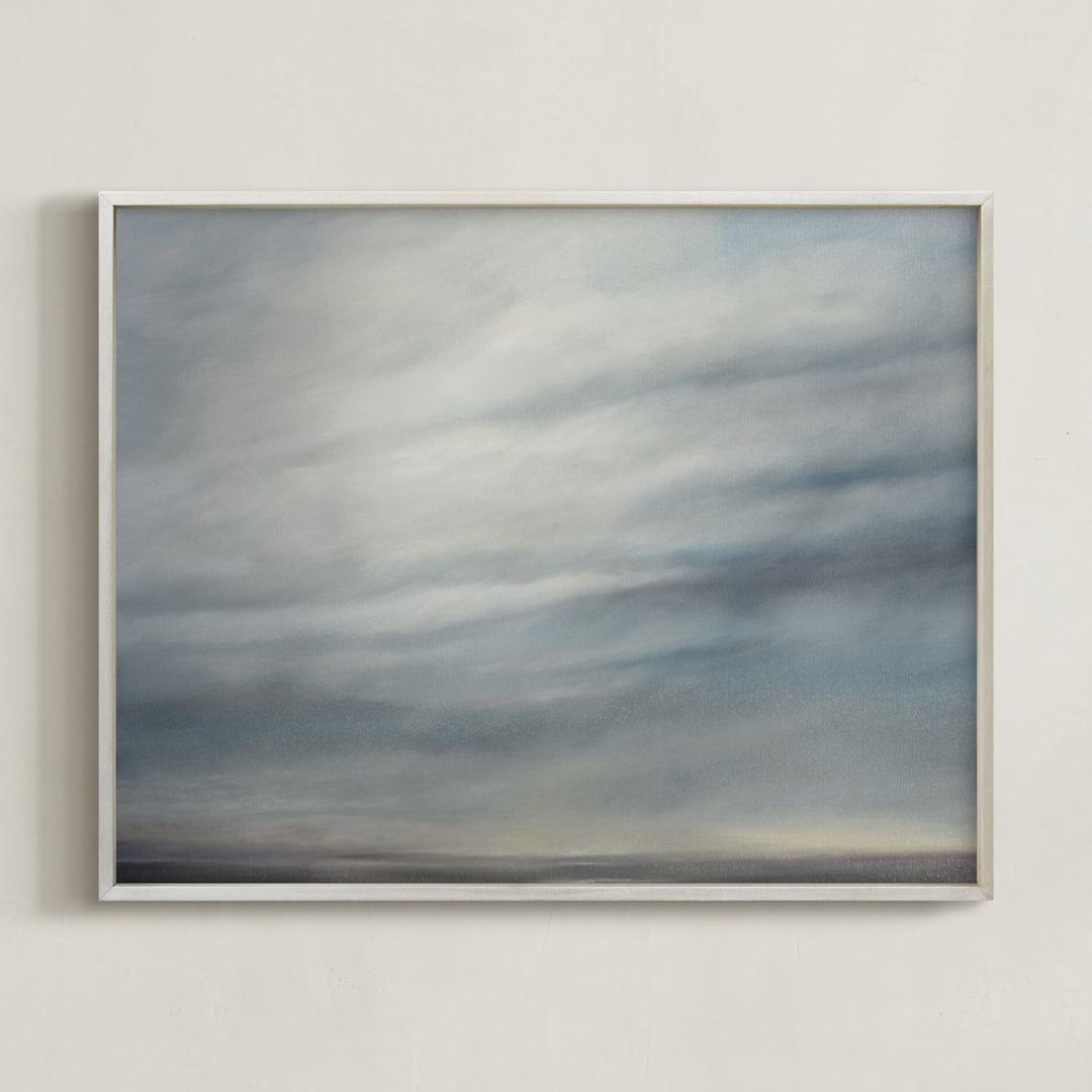 "Gray Lady" - Art Print in mauve by Kelly Money - Framed