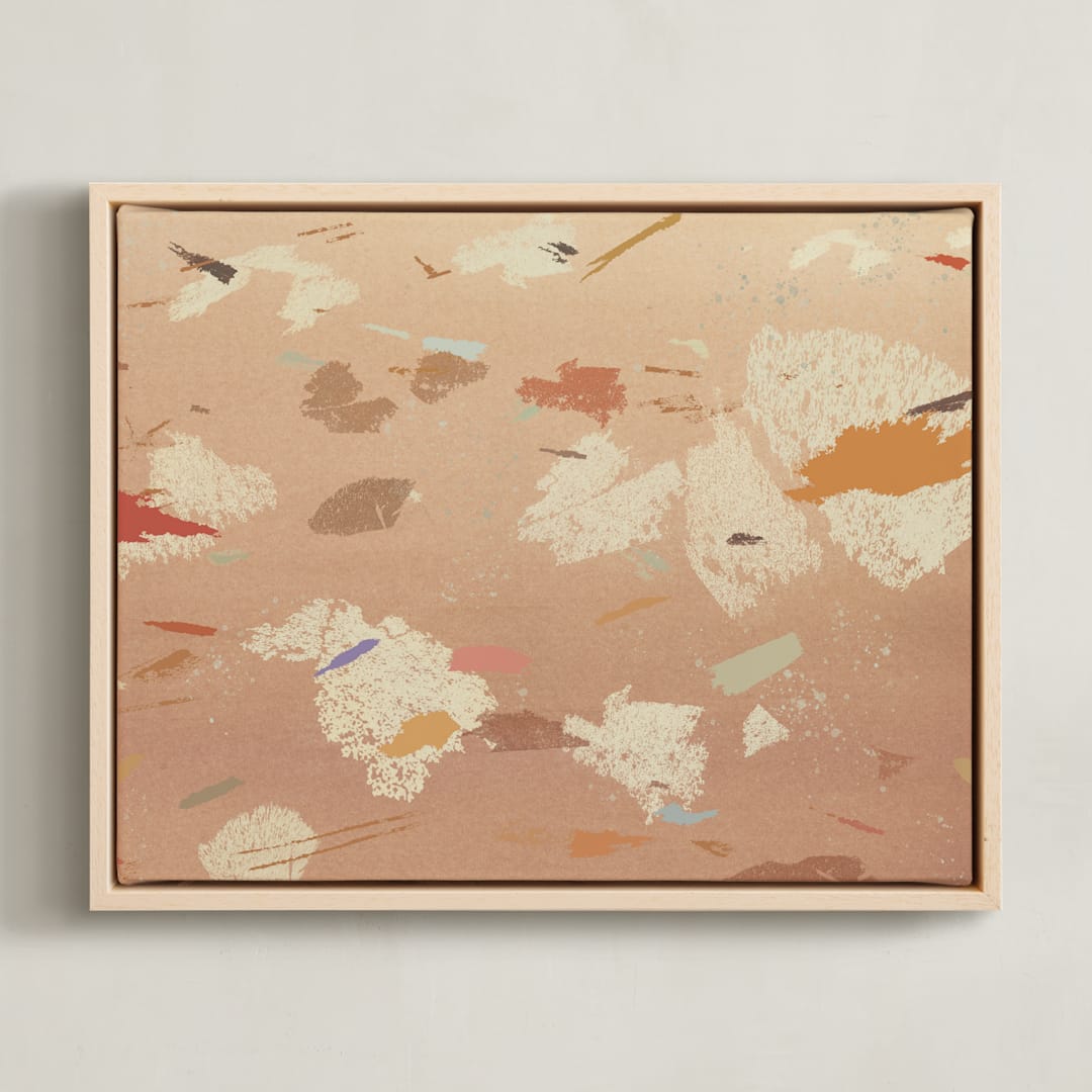 "Aki " - Art Print in Orange Brown by Shiho Whitehead - Framed Canvas