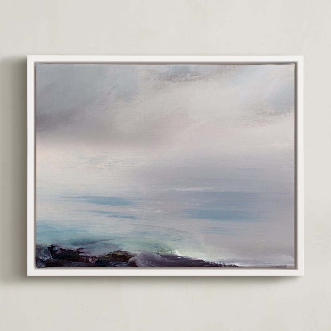 "low tide" - Art Print in Sea Mist by Lindsay Megahed - Framed Canvas