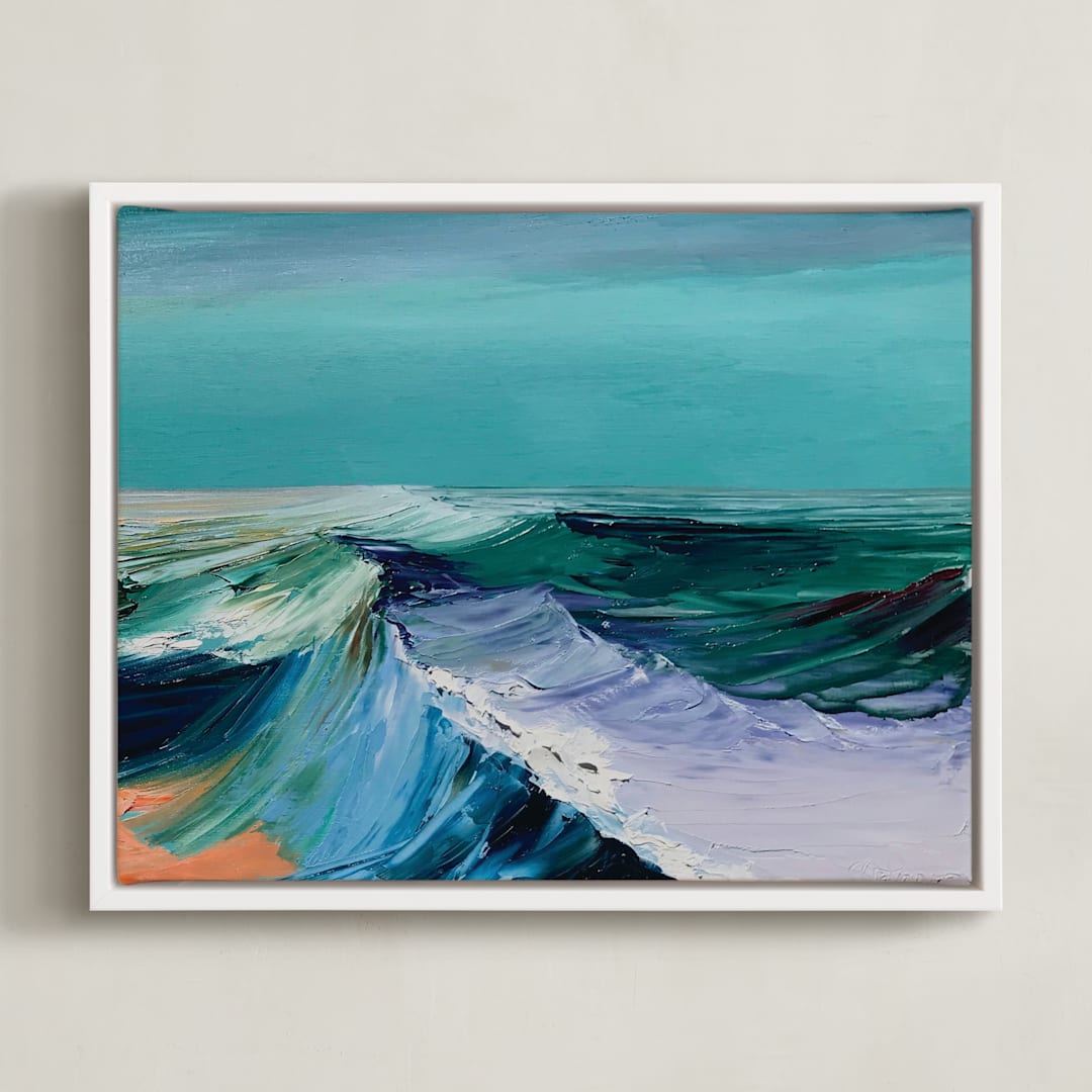 "Prevail II" - Art Print in Ocean Sky by Jamie Peterson - Framed Canvas