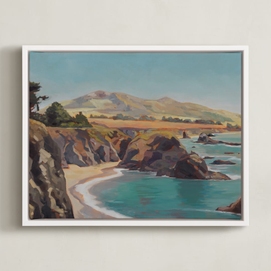 "The Wild Sonoma Coast" - Art Print in Pacific Blue by Amanda Phelps - Framed Canvas