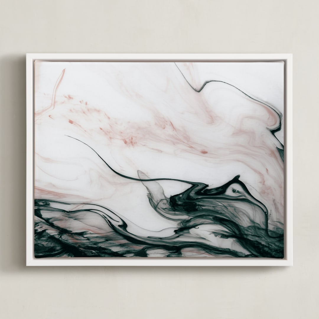 "Ethereal Flow" - Art Print in Ocean Sunset by Melanie Severin - Framed Canvas