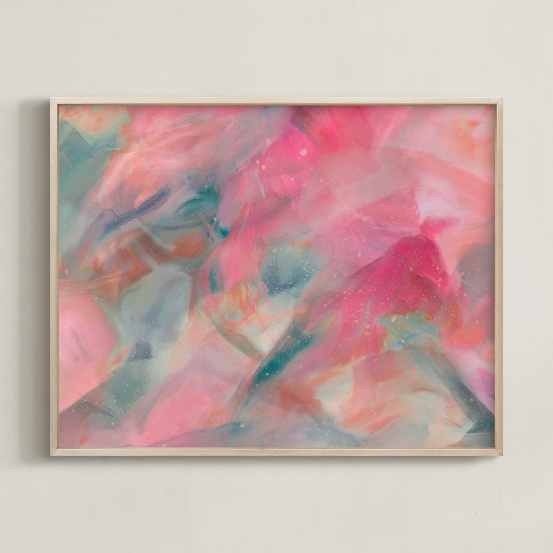 "Pretty Please" - Art Print in Cotton Candy by Brooke Drake - Framed