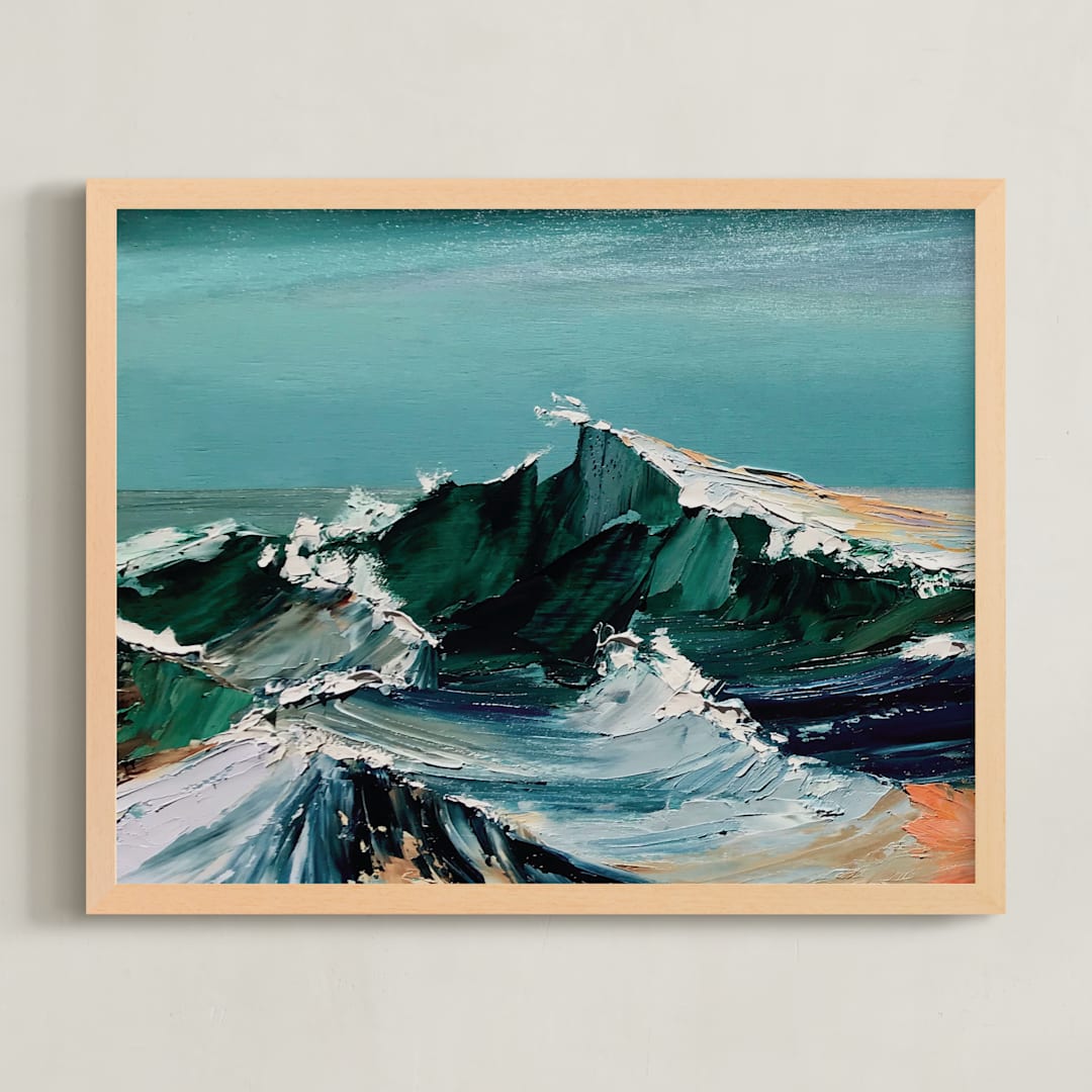 "Prevail I" - Art Print in Ocean Sky by Jamie Peterson - Framed