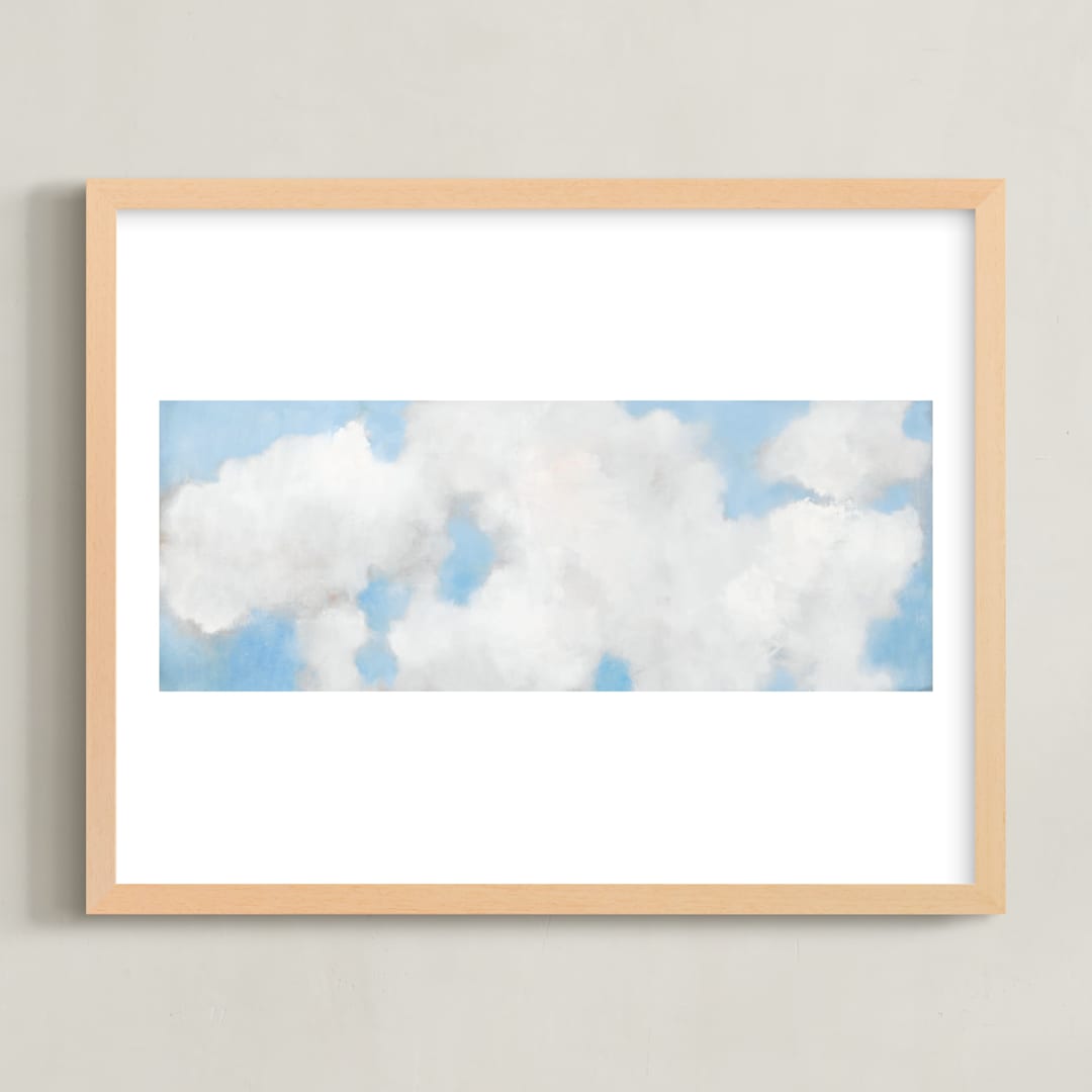 "Cumulus" - Art Print in White by Lynne Millar - Framed