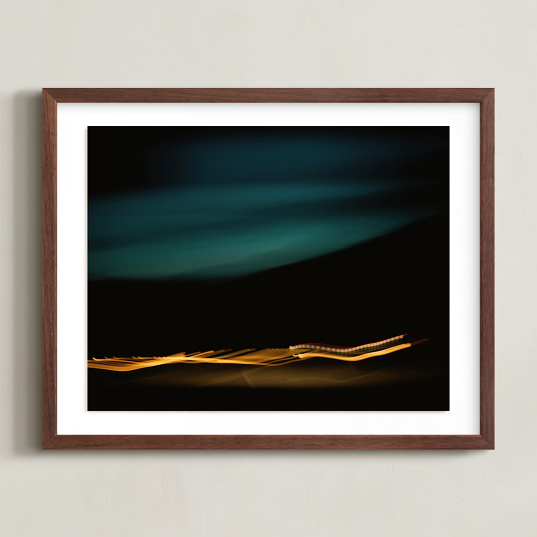 "Night Drive" - Art Print in Neon Lights by Rachel Marie Keba - Framed