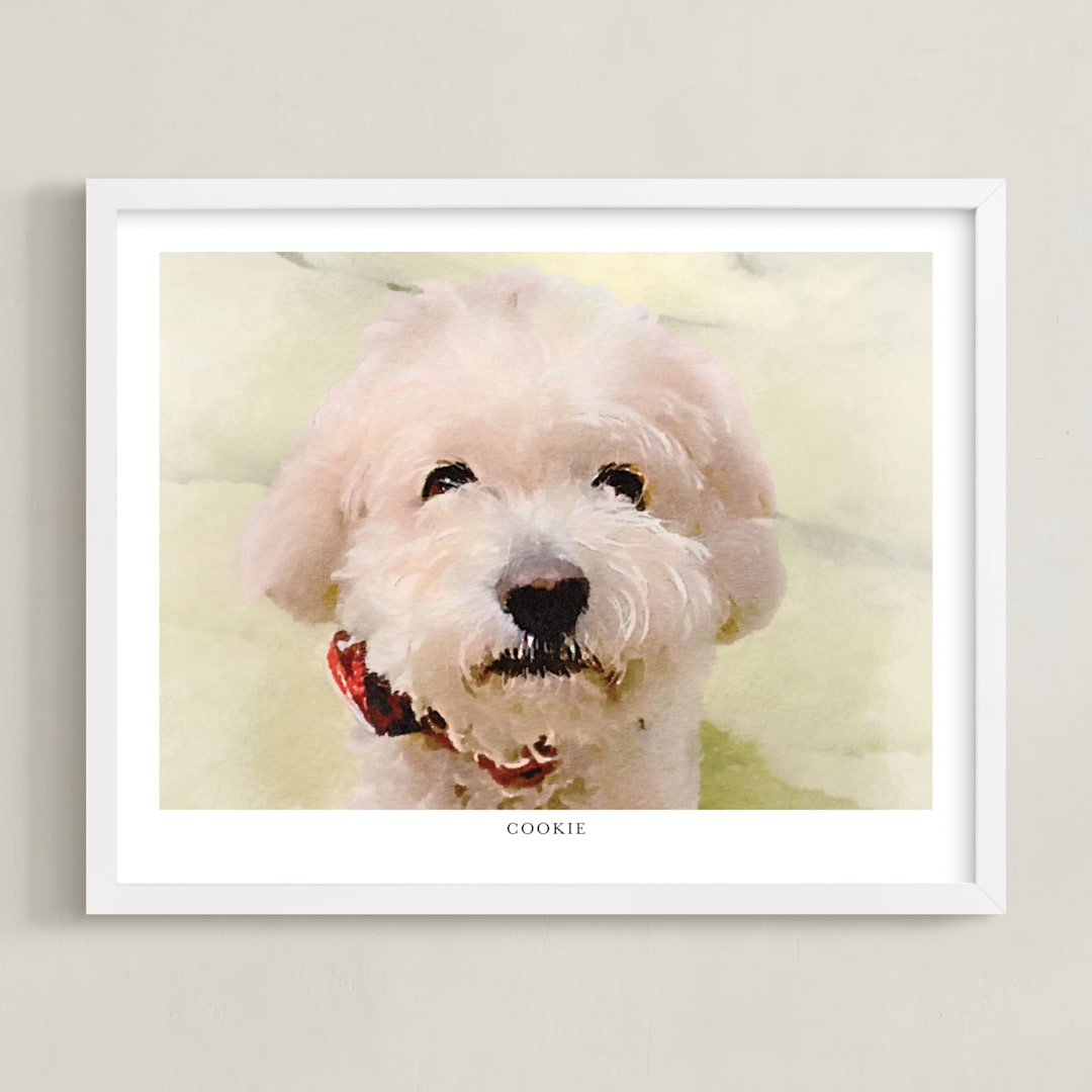 "Your Pet: Landscape Custom Text Print" - Custom Print in White by Minted - Framed