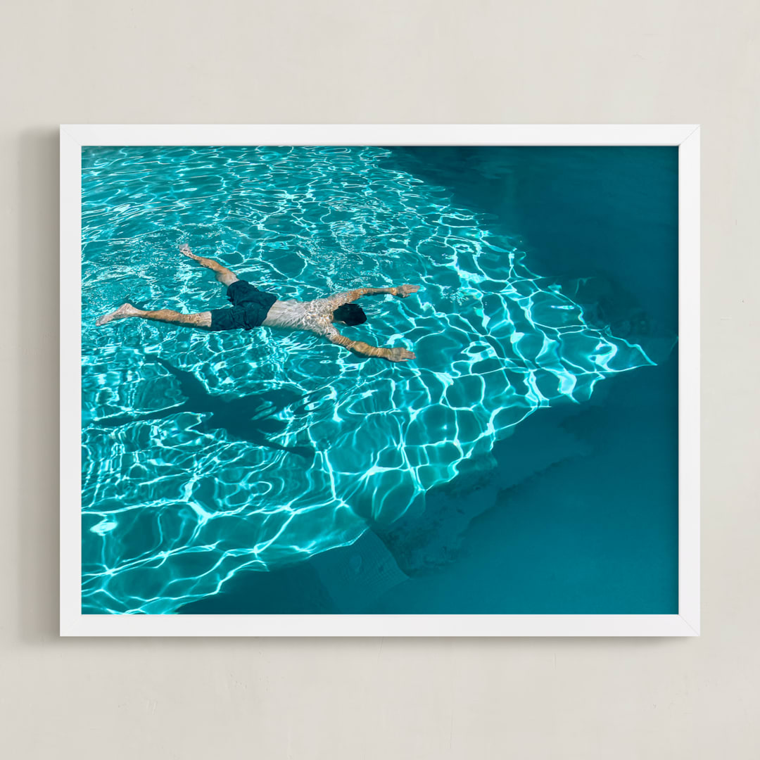 "Bliss" - Art Print in Water by Sadye Sagov - Framed