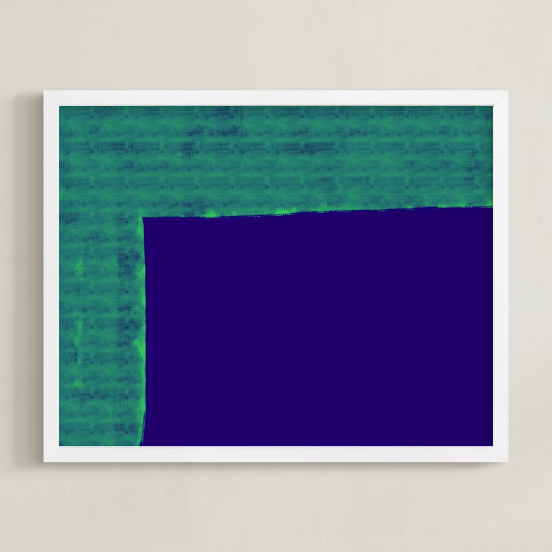 "Rustic Wall" - Art Print in Peacock Dance by cocooniu - Framed