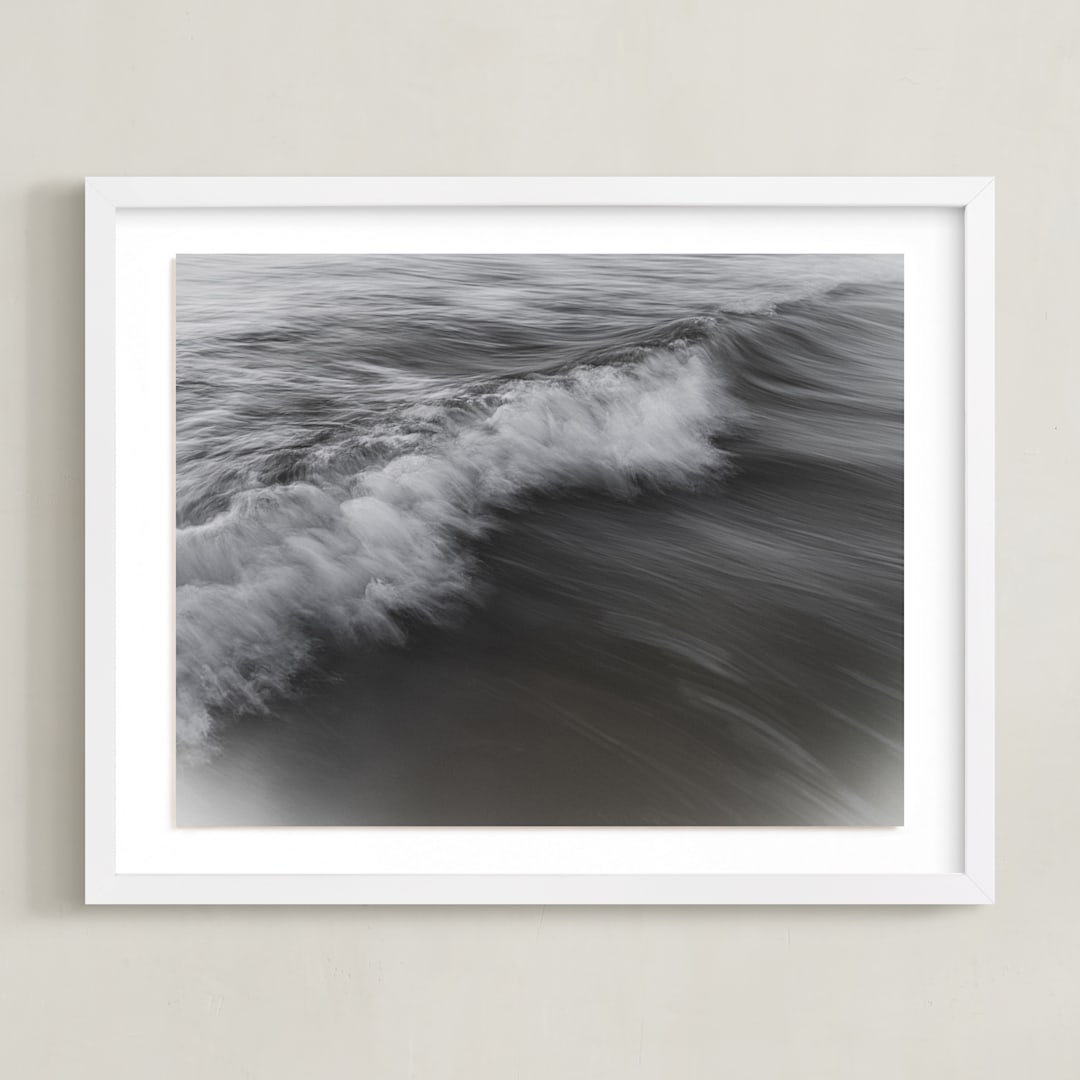 "The Uniqueness of Waves XLVI" - Art Print in Stormy Gray by Tal Paz-Fridman - Framed