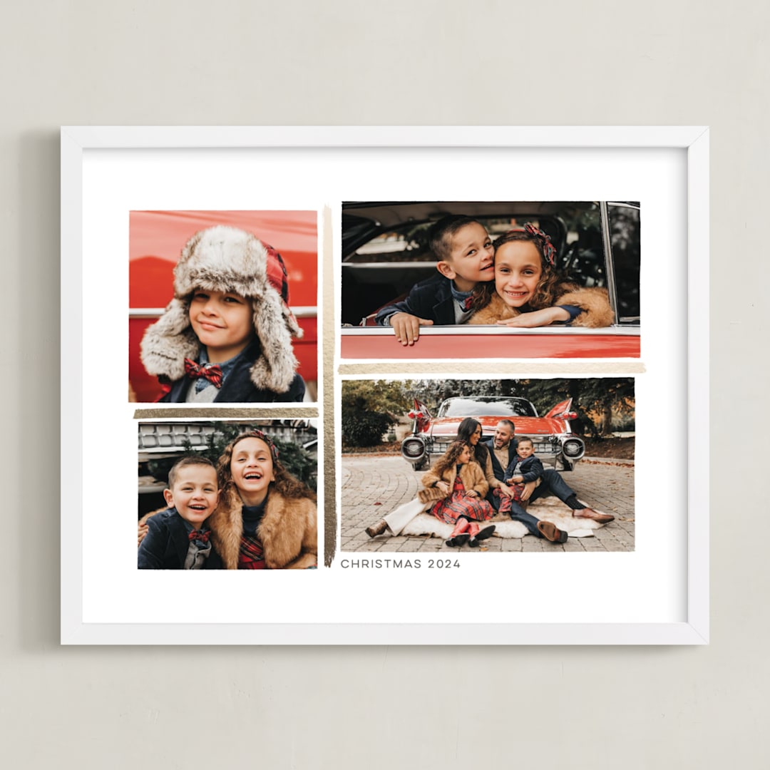 "4 Photo Collage" - Foil Framed Photo in Gold by Hooray Creative - Framed