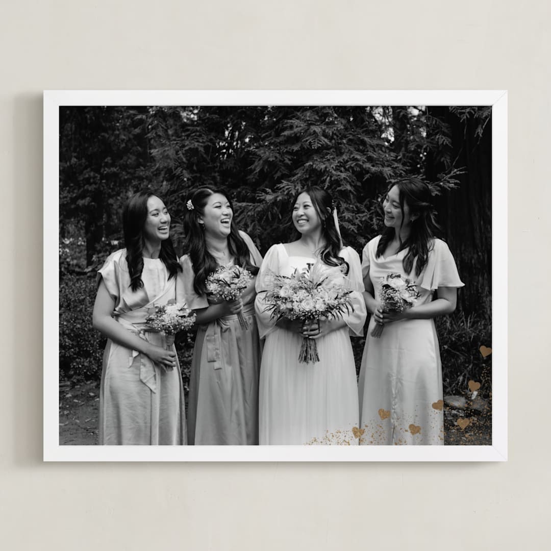 "Hearts: Landscape Foil Framed Photo" - Foil Framed Photo in Gold by Ashlee Townsend - Framed