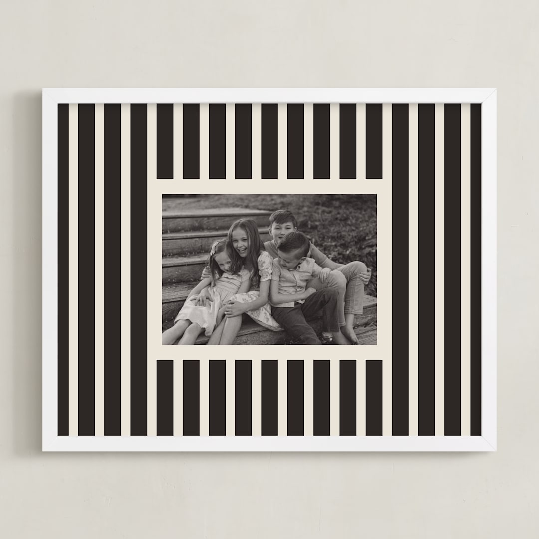 "Classically Striped: Landscape" - Framed Photo in Charcoal by Kercia Jane - Framed