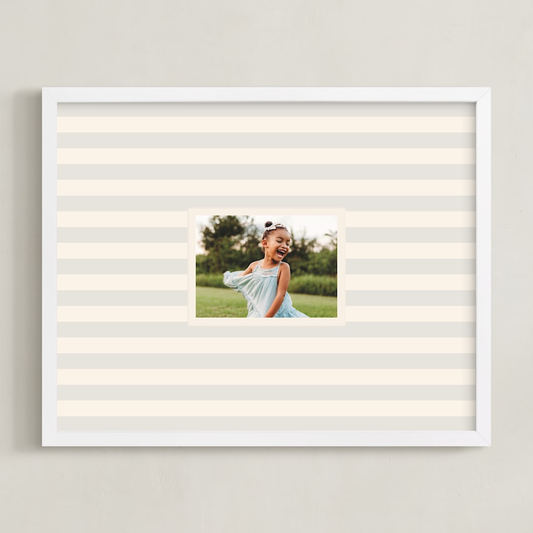 "Coastal Stripe: Landscape" - Framed Photo in Sea by Olivia Kanaley Inman - Framed