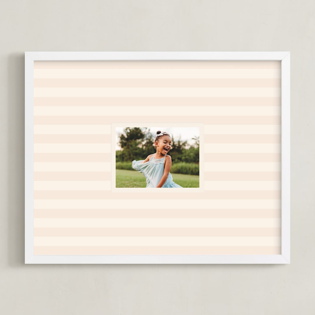 "Coastal Stripe: Landscape" - Framed Photo in Sand by Olivia Kanaley Inman - Framed