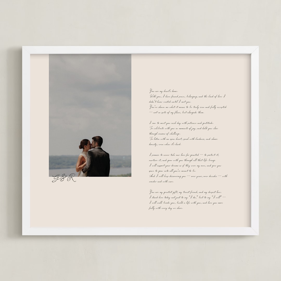 "Poetic" - Framed Photo in Ecru by Jenna Holcomb - Framed