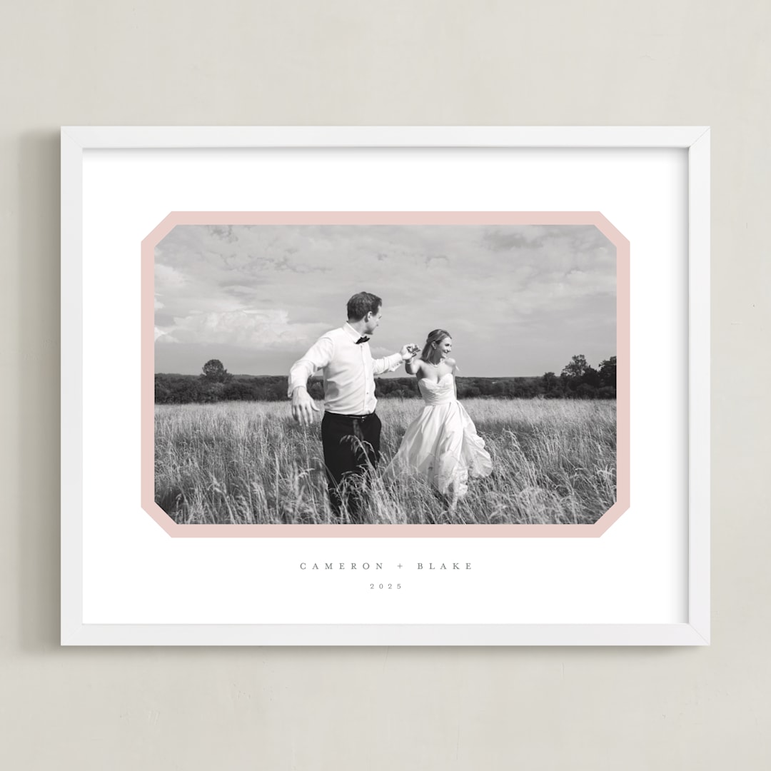 "Bevel Border: Landscape" - Framed Photo in Blush by Carolyn MacLaren - Framed