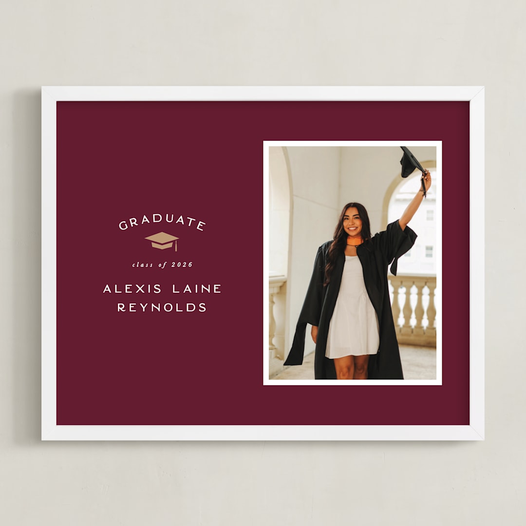 "Official Party: Landscape Framed Photo" - Framed Photo in Maroon by Hooray Creative - Framed