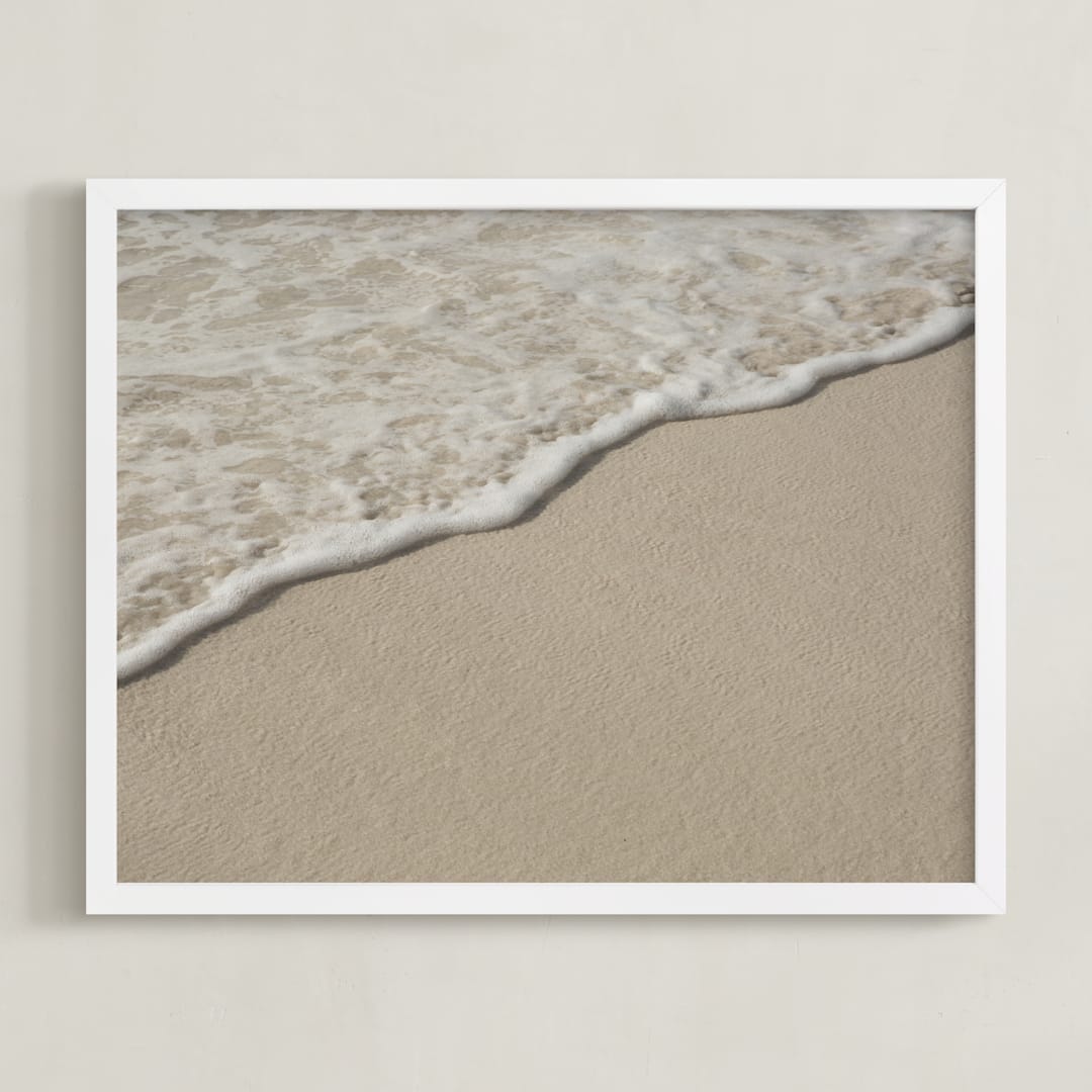 "A Kiss Upon" - Art Print in Natural by DENiSE CREW. - Framed