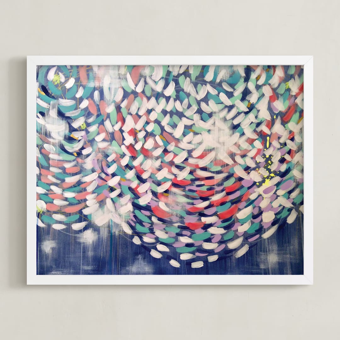 "Set Adrift" - Art Print in Limoges Blue by Denise Wong - Framed