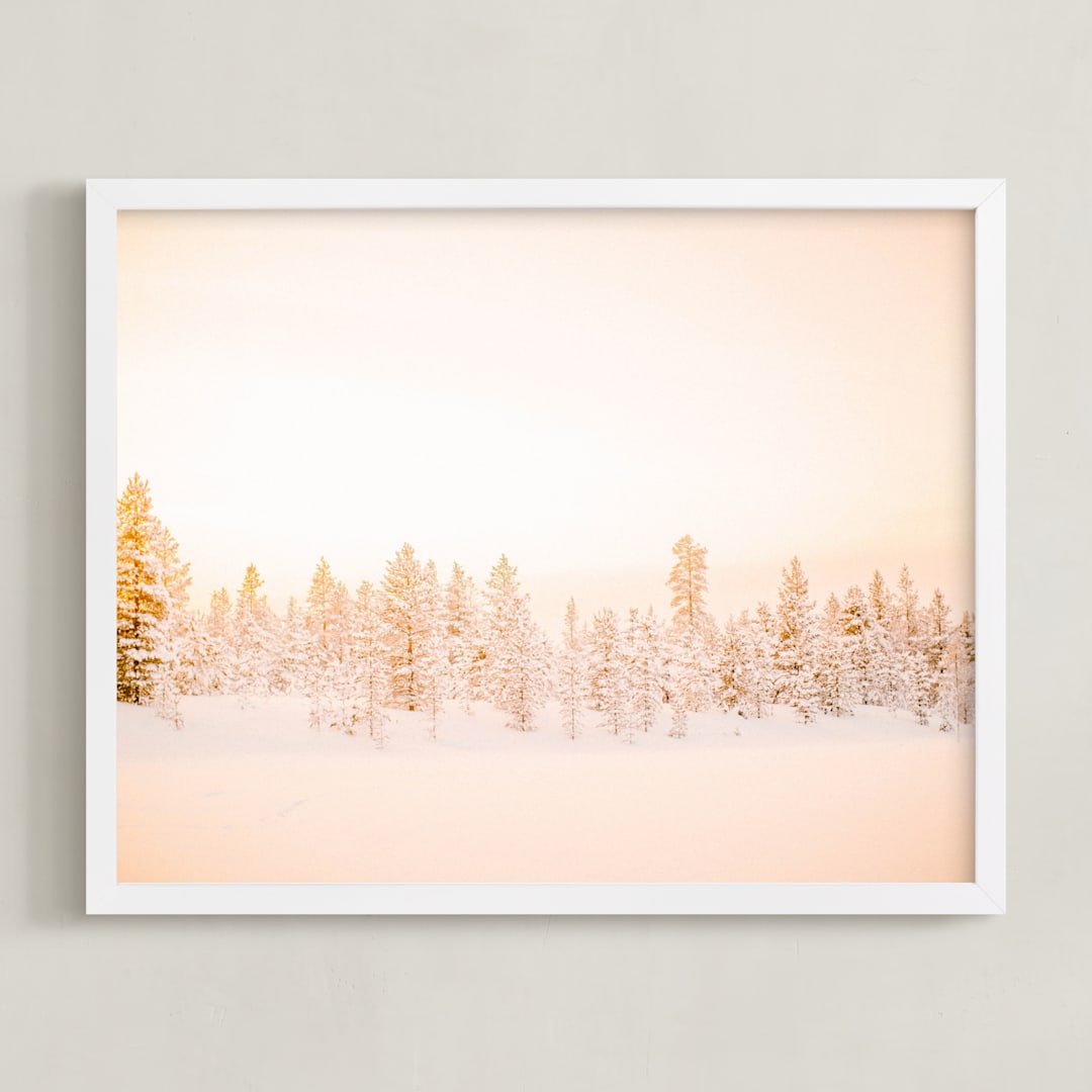 "Finnish Forest" - Art Print in Sunset by Shannon Kirsten - Framed
