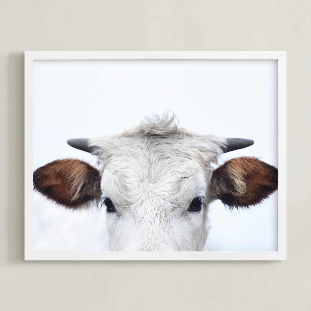 "Wee Staredown" - Art Print in Farm by Amy Carroll - Framed