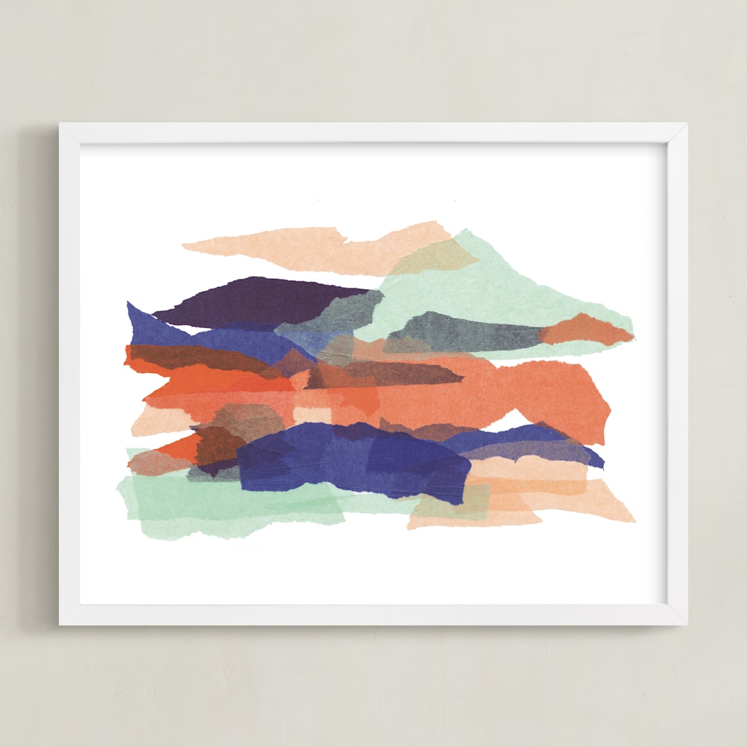 "mountain sunset one" - Art Print in golden hour by Carrie Moradi - Framed