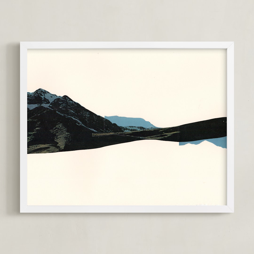 "Spliced Landscape 1" - Art Print in Blue Topaz by Melinda Laszczynski - Framed