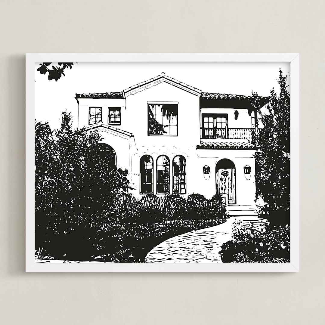 "House: Custom Print" - Custom Print in Black by Minted - Framed