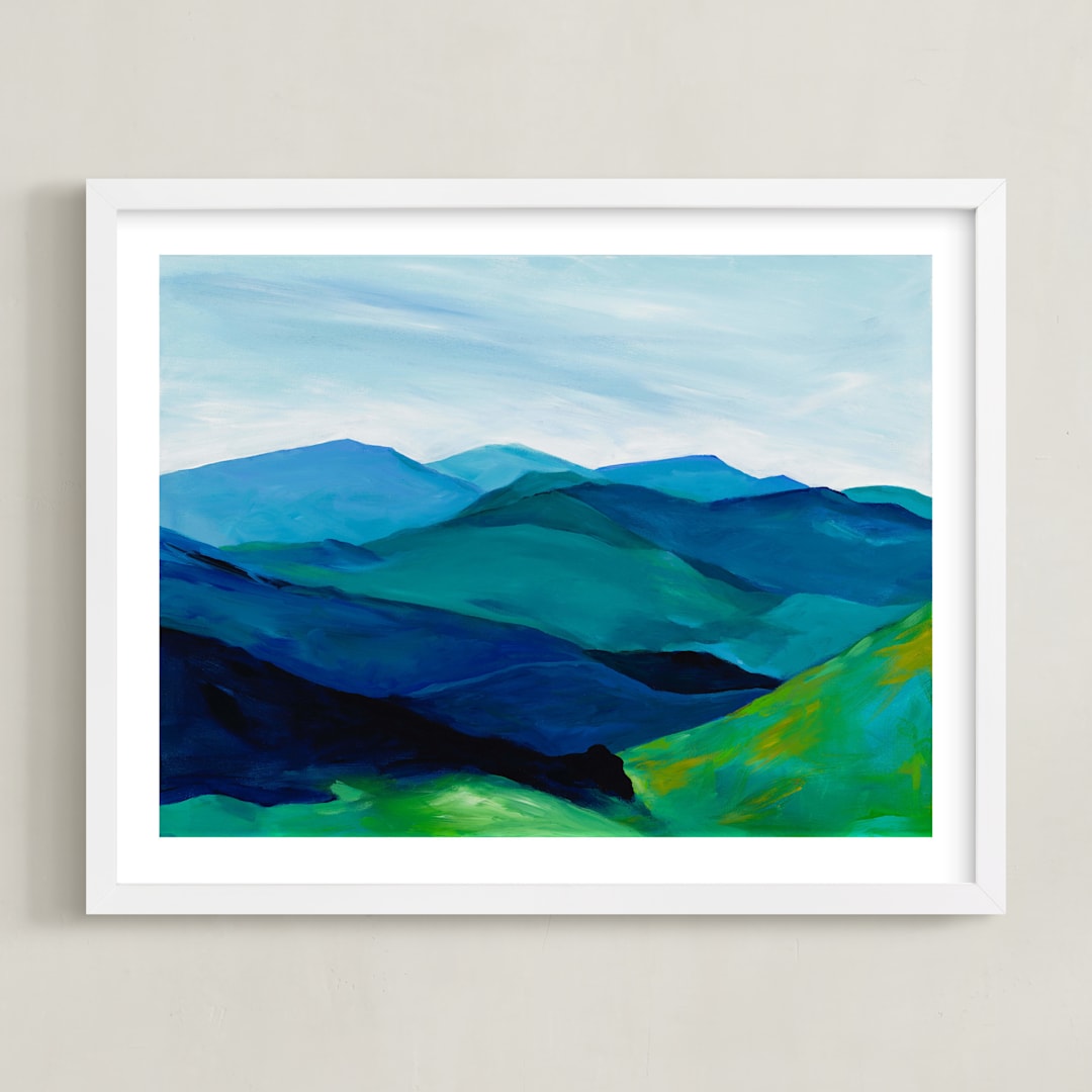 "Enchanted Vista" - Art Print in White by Jenny Partrite - Framed