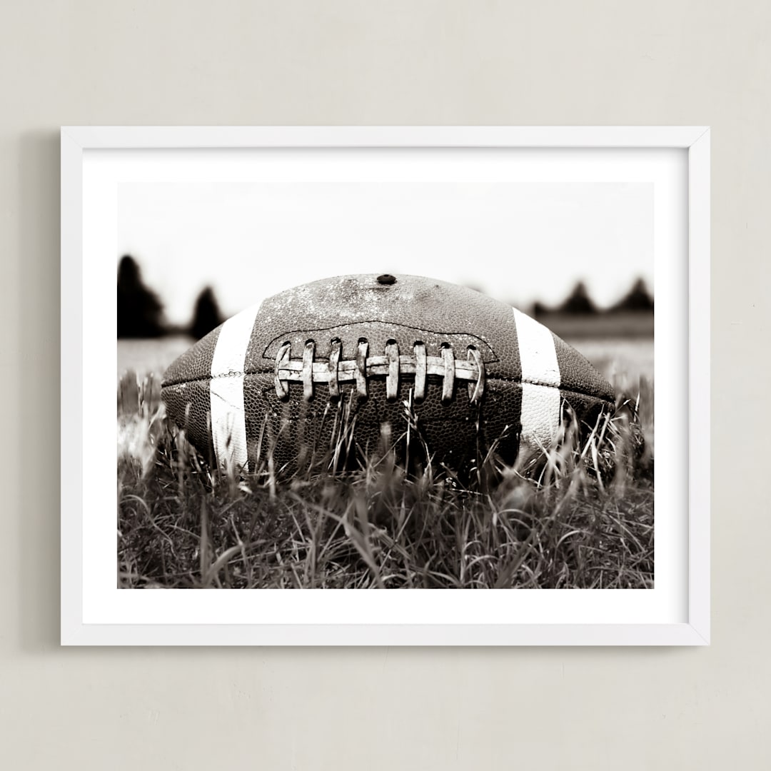 "The Grit of the Game" - Art Print in Leather by Janet Cruz - Framed