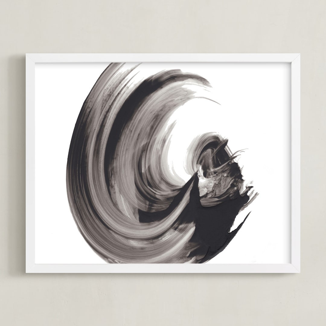 "Fascinator" - Art Print in Black by Misty Hughes - Framed