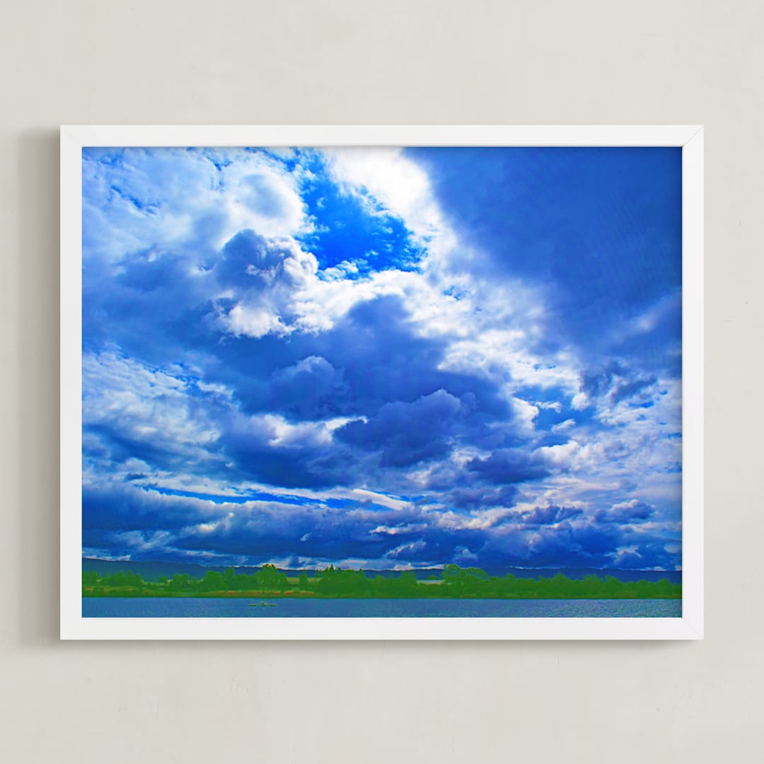 "Stormy clouds" - Art Print in Cloudy blue by NSMARK - Framed
