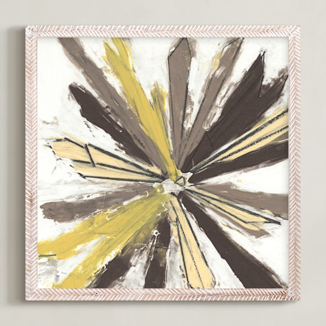 "Bright Star Series 2" - Art Print in Neutral by Angela Simeone - Framed