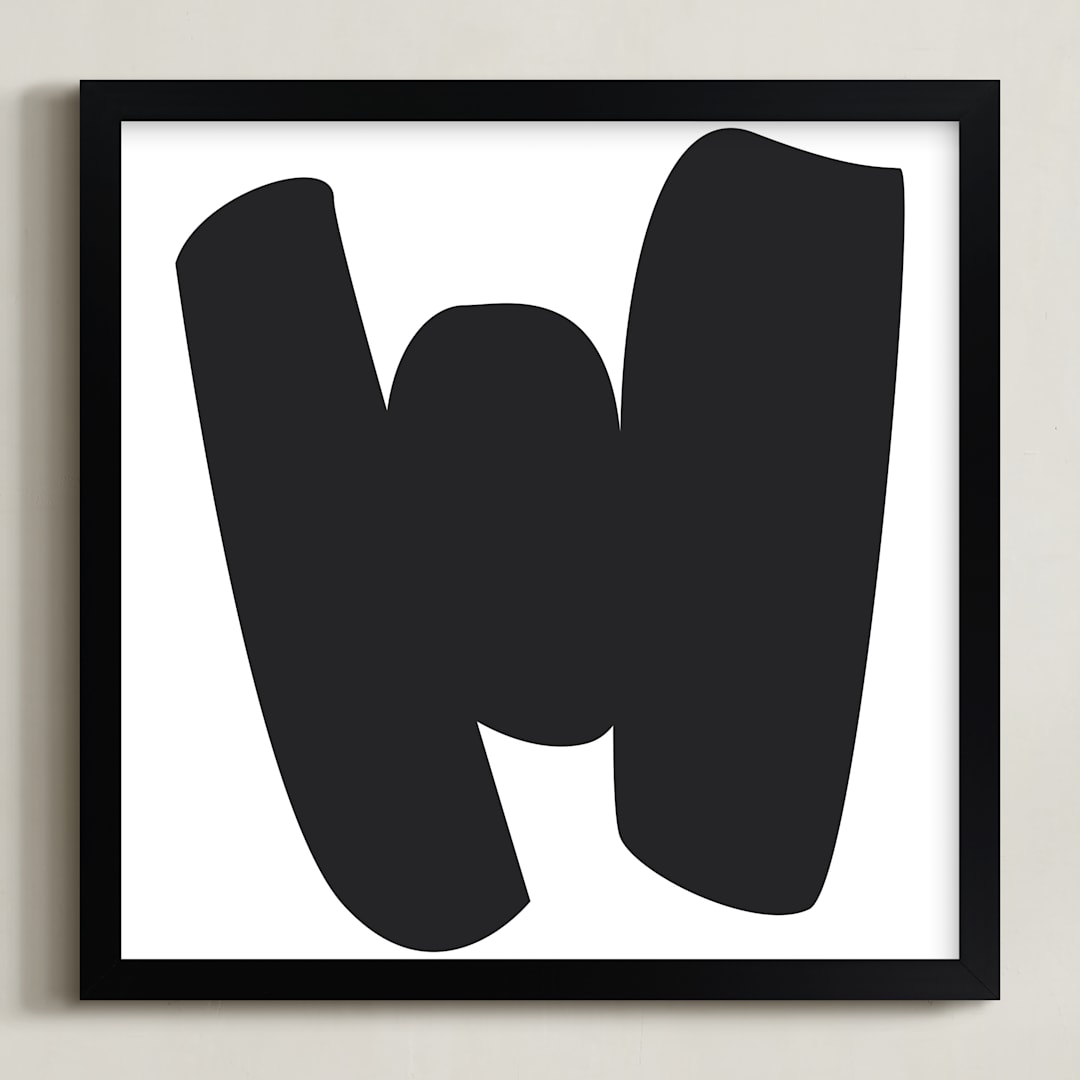 "B & W Ode 4" - Art Print in Black by koshi - Framed