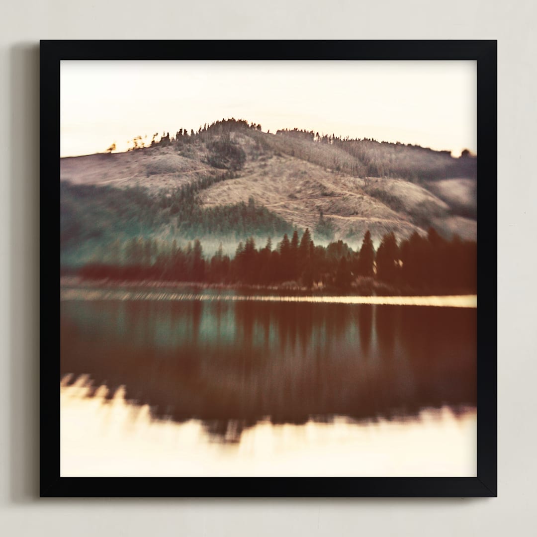 "Montana Respite" - Art Print in Hazy Gray by Stacy Kron - Framed