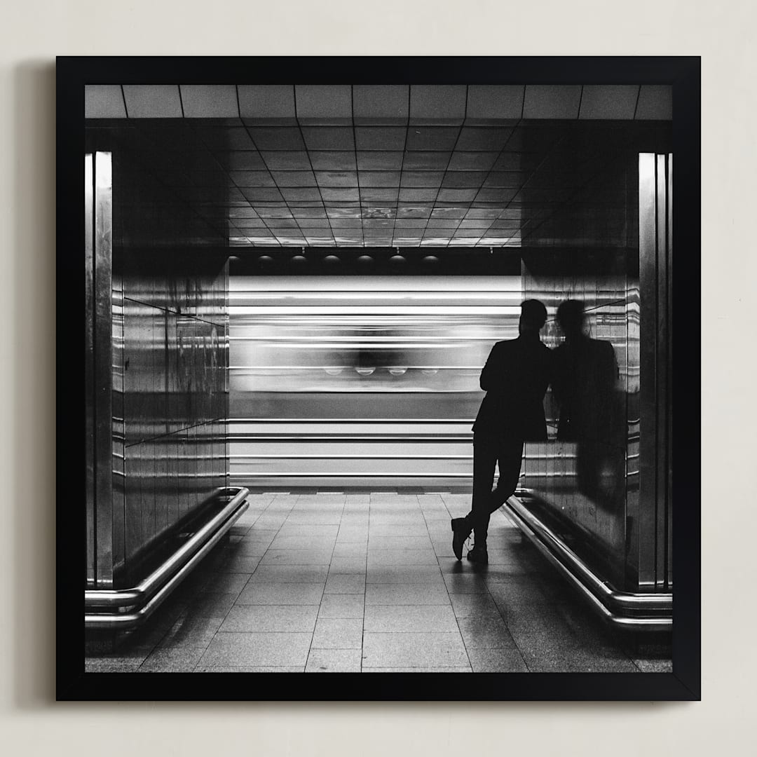 "Patience" - Art Print in Black and White by Mark Kirby - Framed