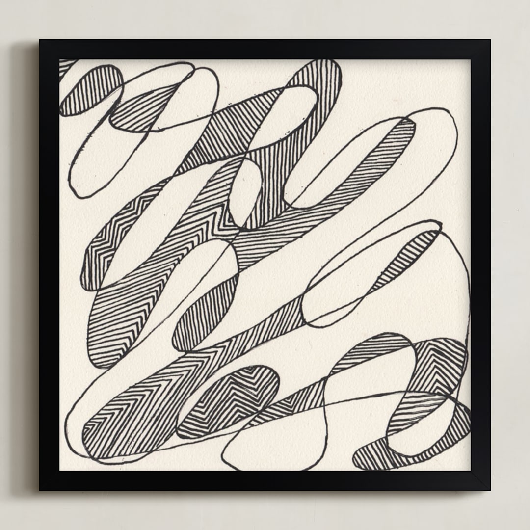 "Read Between the Lines" - Art Print in Ink by Cecelia Hospers - Framed