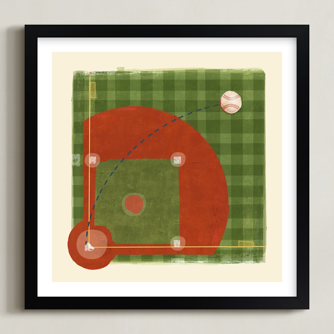 "Dinger 2 Diamond in the Rough" - Art Print in Clay by Kamala Nahas - Framed