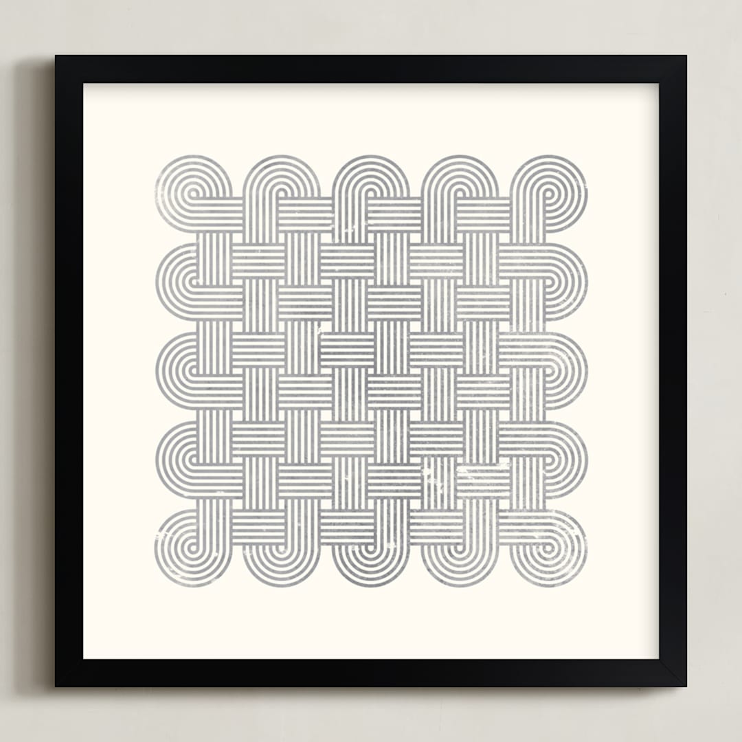 "Entwined" - Art Print in Faded Grey by Three Kisses Studio - Framed
