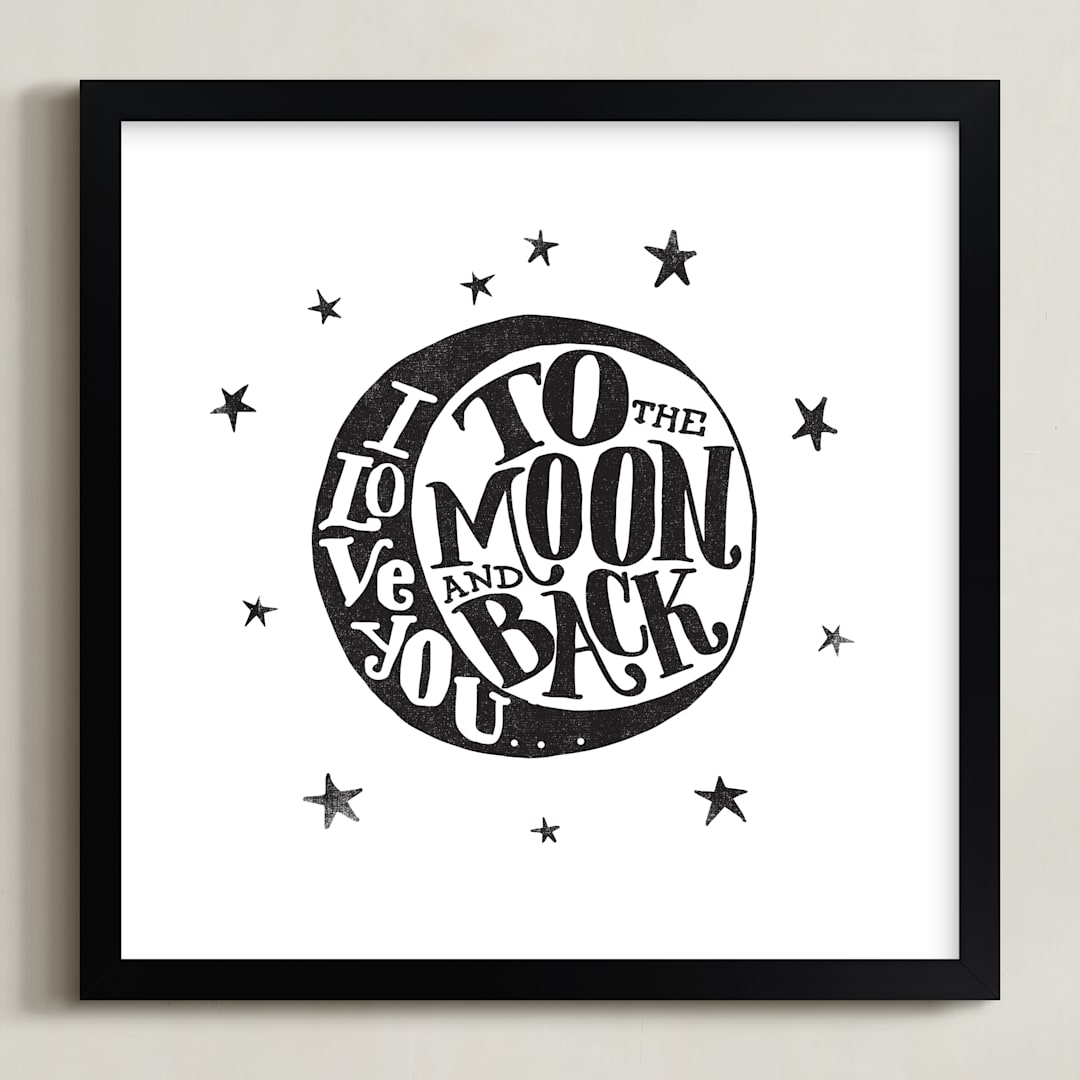 "...to the moon and back" - Art Print in minimal by Matthew Taylor Wilson - Framed