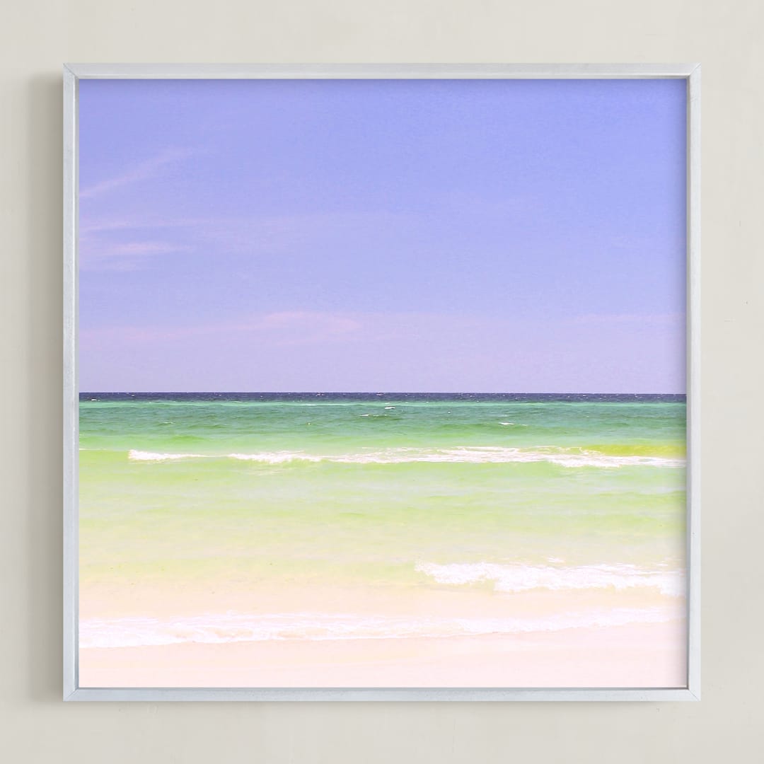 "Watercolors" - Art Print in Periwinkle by Mary Ketch - Framed