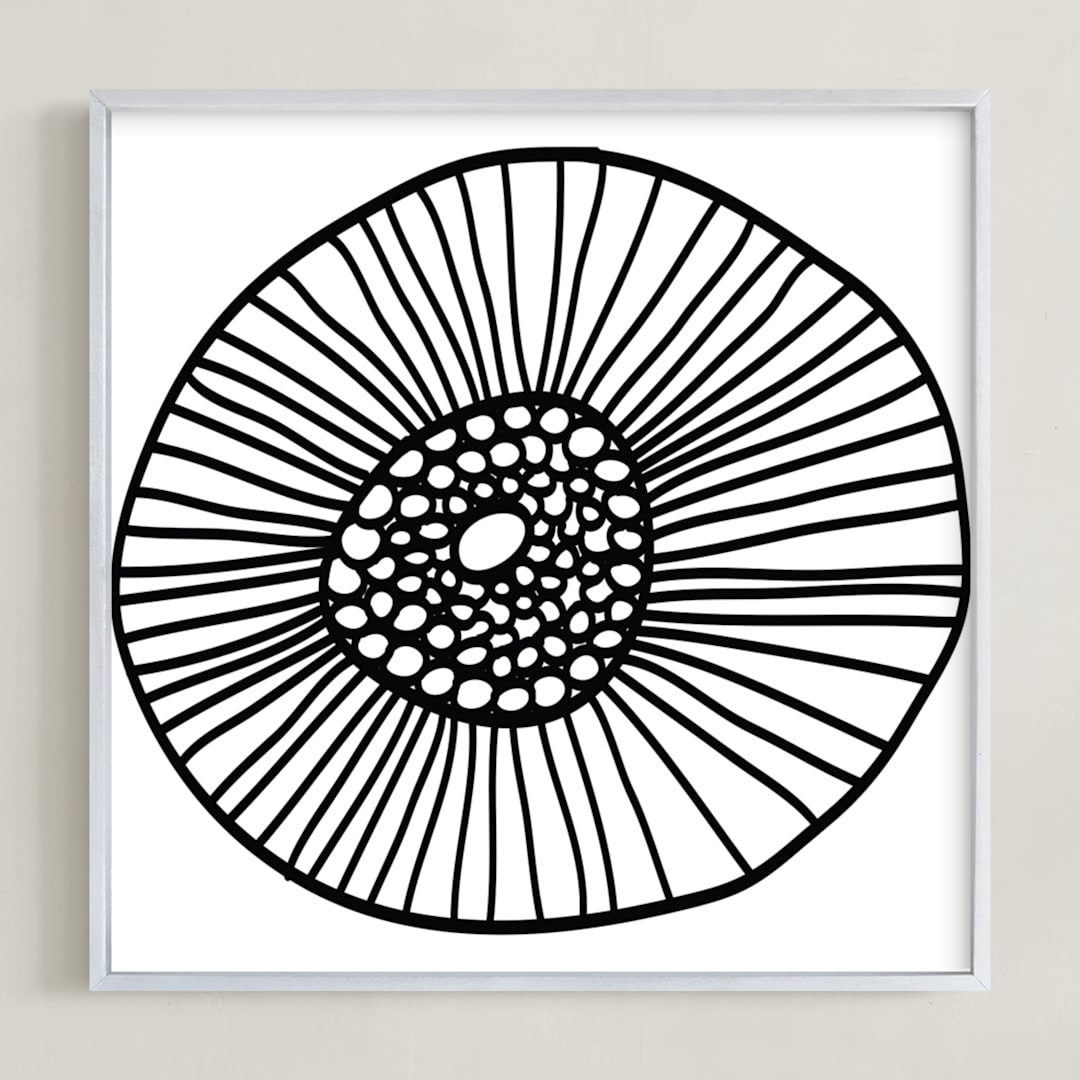 "lines & circles" - Art Print in black by Ramoncita - Framed