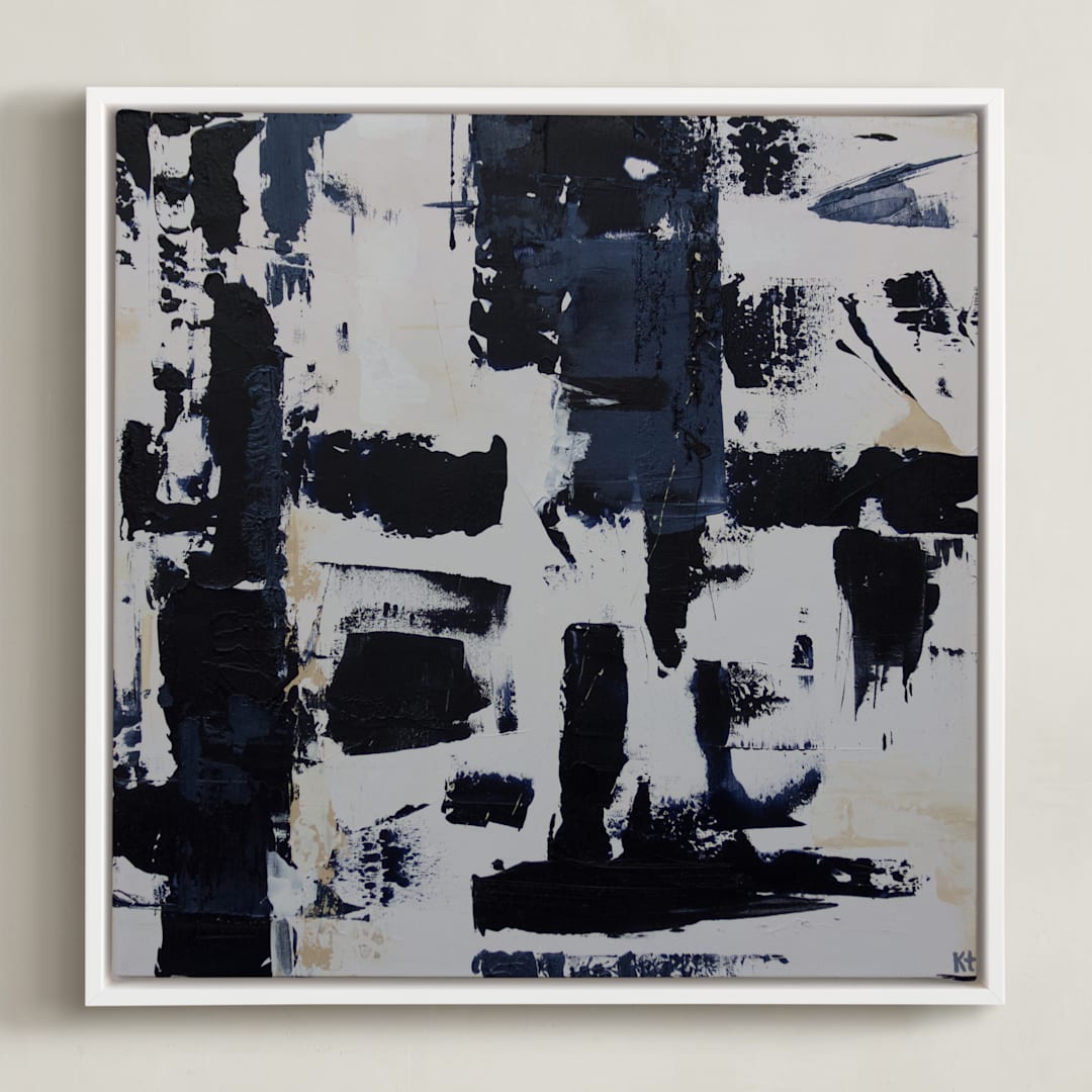 "Balance Restored II" - Art Print in Midnight Blue by Kate Terhune - Framed Canvas