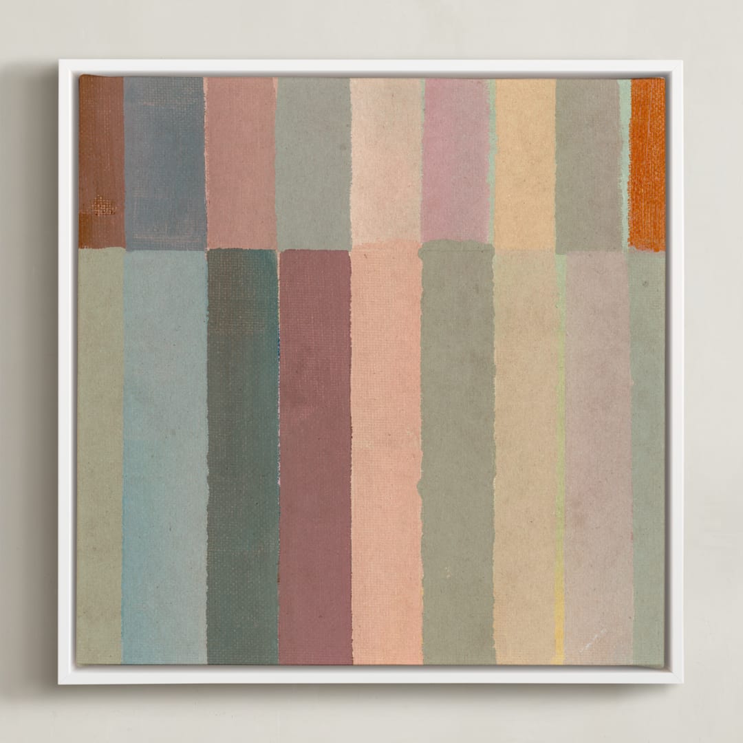 "Piano Bars I" - Art Print in Mauve by Lindsay Megahed - Framed Canvas