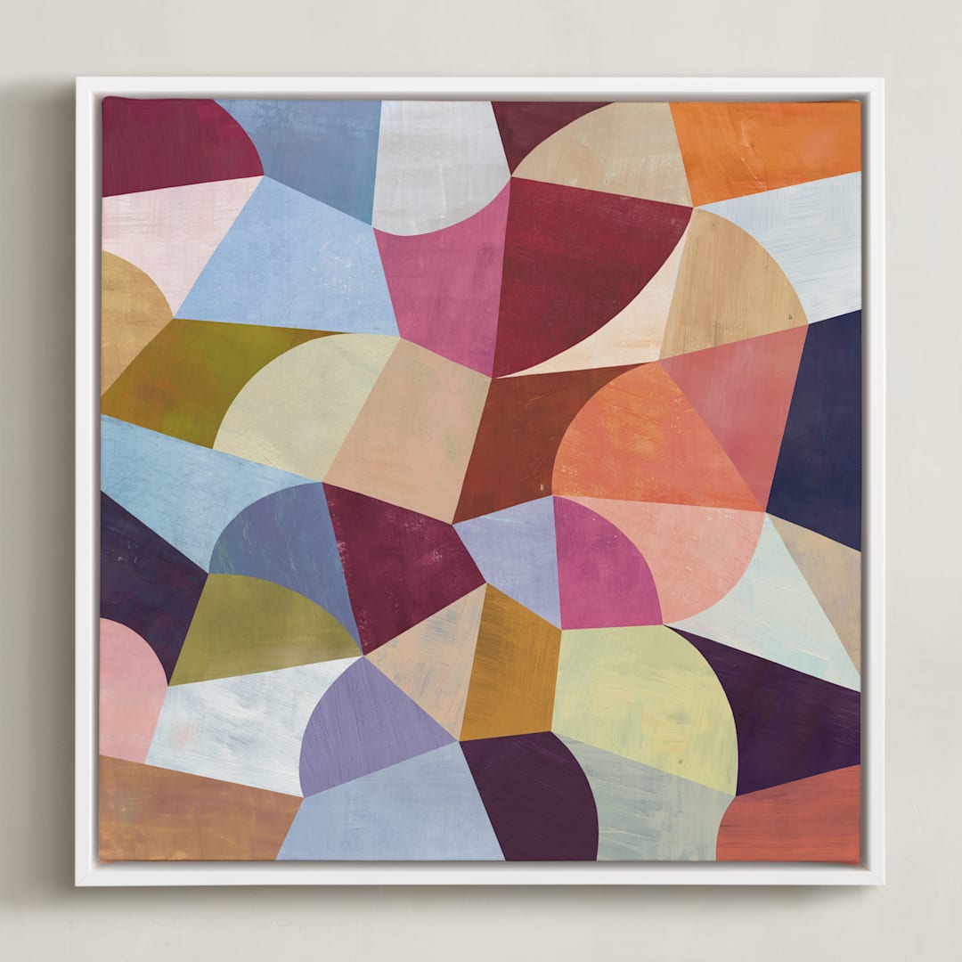 "Cadence" - Art Print in Coral by melanie mikecz - Framed Canvas